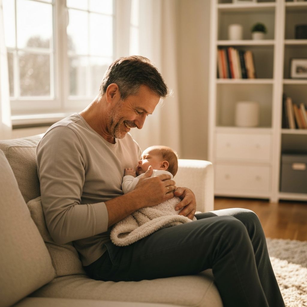 Father holding baby